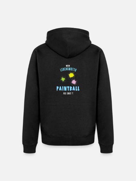 Paintball Paintballer Paintballfan Paintballspiel - Unisex Premium Bio Zip Hoodie - Schwarz