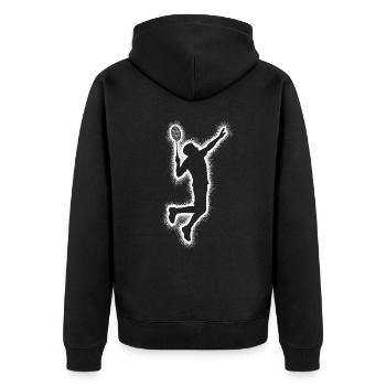 Badminton Badminton Joueurs Badminton Garçons Hommes - Veste à capuche bio Premium Unisexe - noir - Dos - Nico (187cm)