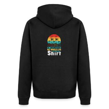Retired 2024 I Worked My Whole Life For This - Unisex Premium Organic Zip Hoodie - black - Back - Nico (187cm)