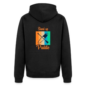 Stand up paddle - Veste à capuche bio Premium Unisexe - noir - Dos - Nico (187cm)