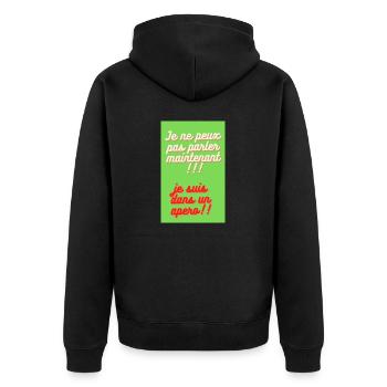 JE NE PEUX PAS PARLER MAINTENANT. JE SUIS DANS UN - Veste à capuche bio Premium Unisexe - noir - Dos - Nico (187cm)