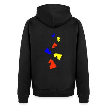 Pièce d’échecs pour chevaux - Veste à capuche bio Premium Unisexe - noir - Dos - Nico (187cm)