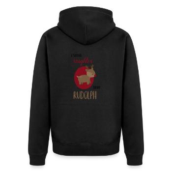 I shine brighter than rudolph - Unisex Premium Organic Zip Hoodie - black - Back - Nico (187cm)