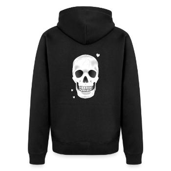 Skull - Unisex Premium Organic Zip Hoodie - black - Back - Nico (187cm)