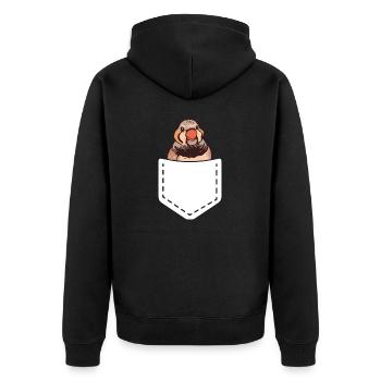 Zebrafinken Vogel Zebrafink - Unisex Premium Bio Zip Hoodie - Schwarz - Hinten - Nico (187cm)
