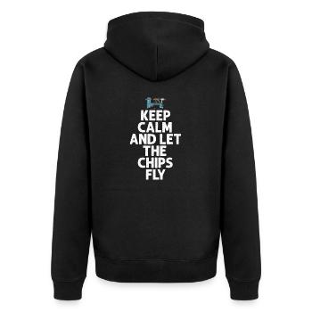 Woodturning Woodturning Wood Lathe Lathe - Unisex Premium Organic Zip Hoodie - black - Back - Nico (187cm)
