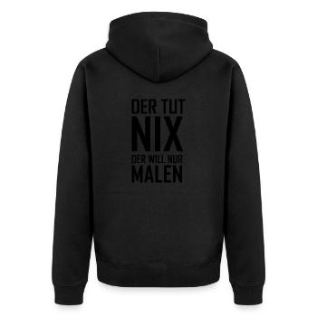 Handwerker Handyman Handwerk Werkzeug Baustelle - Unisex Premium Bio Zip Hoodie - Schwarz - Hinten - Nico (187cm)