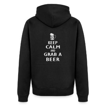 Restez calme et prenez une bière - Veste à capuche bio Premium Unisexe - noir - Dos - Nico (187cm)