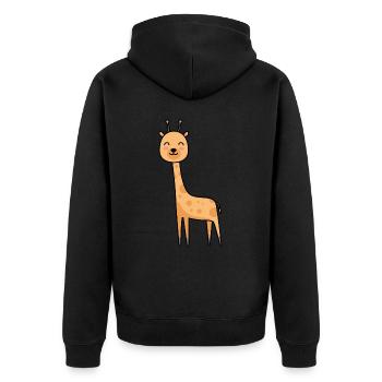 Girafe Comic Animal - Veste à capuche bio Premium Unisexe - noir - Dos - Nico (187cm)