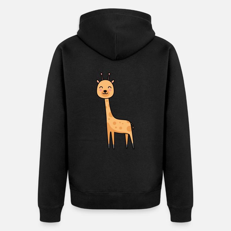 Girafe Comic Animal - Veste à capuche bio Premium Unisexe - noir