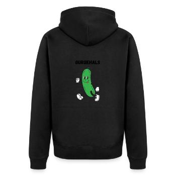 Gurkenliebhaber - Unisex Premium Bio Zip Hoodie - Schwarz - Hinten - Nico (187cm)