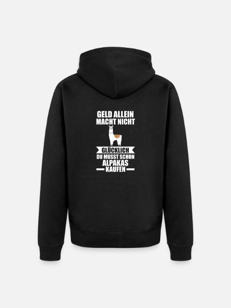 Alpaka - Unisex Premium Bio Zip Hoodie - Schwarz