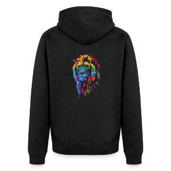 Neon Couleurs Tête de Lion - Veste à capuche bio Premium Unisexe - noir - Dos - Nico (187cm)