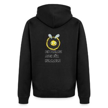 Ich bremse auch für Hummeln - Unisex Premium Bio Zip Hoodie - Schwarz - Hinten - Nico (187cm)