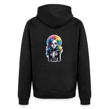 Halloween - Rock & Rainbow - Unisex Premium Organic Zip Hoodie - black - Back - Nico (187cm)