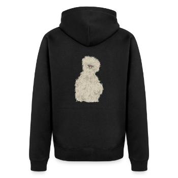 Seidenhuhn Poulet soyeux - Veste à capuche bio Premium Unisexe - noir - Dos - Nico (187cm)