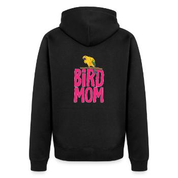 Parakeet, Parrot, Parakeet, Bird - Unisex Premium Organic Zip Hoodie - black - Back - Nico (187cm)