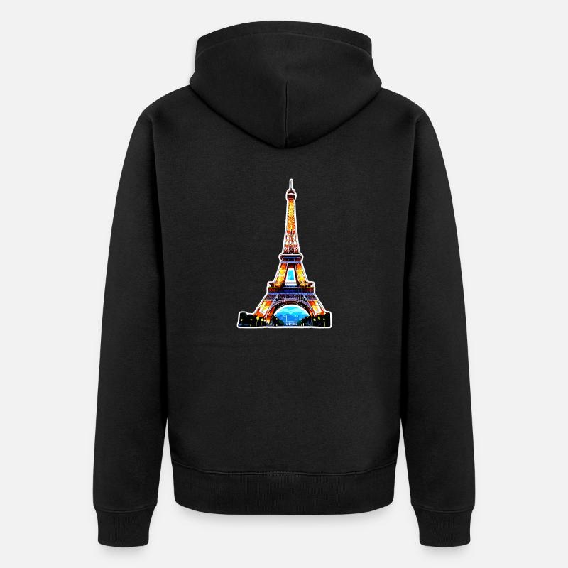 Eiffel tower #7 - Veste à capuche bio Premium Unisexe - noir