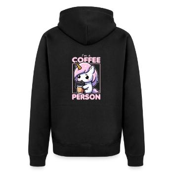 Je suis une licorne de café - Veste à capuche bio Premium Unisexe - noir - Dos - Nico (187cm)