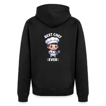 Bester Koch aller Zeiten - Unisex Premium Bio Zip Hoodie - Schwarz - Hinten - Nico (187cm)