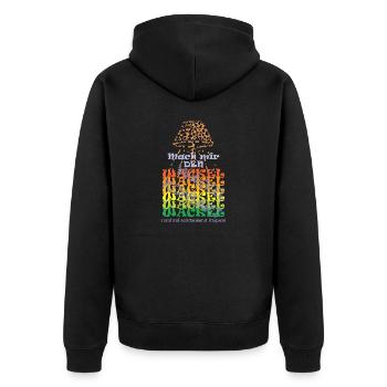 Wäre ich ein Möbelstück dann wär ich eine Lampe... - Unisex Premium Bio Zip Hoodie - Schwarz - Hinten - Nico (187cm)