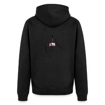 Gondelbahn Aiguille du Midi Chamonix leewarddesign - Unisex Premium Bio Zip Hoodie - Schwarz - Hinten - Nico (187cm)