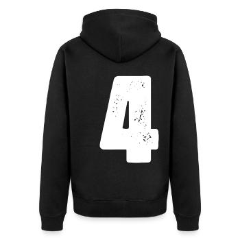 maillot à 4 chiffres - Veste à capuche bio Premium Unisexe - noir - Dos - Nico (187cm)