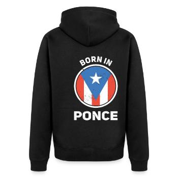 Porto Rico - Veste à capuche bio Premium Unisexe - noir - Dos - Nico (187cm)