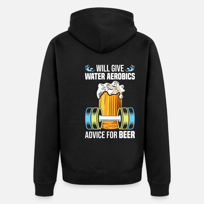 Water Aerobics - Unisex Premium Bio Zip Hoodie - Schwarz