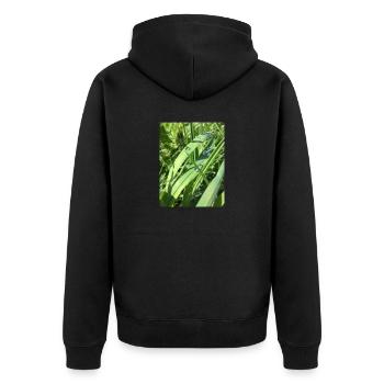 Raindrop - Unisex Premium Bio Zip Hoodie - Schwarz - Hinten - Nico (187cm)