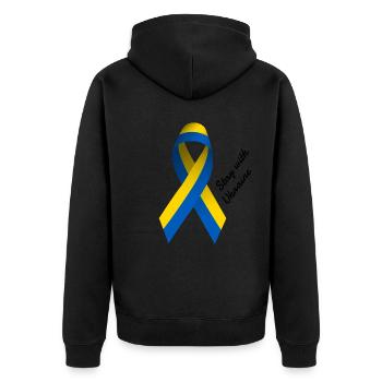 Séjour avec l’Ukraine - Boucle de paix - Veste à capuche bio Premium Unisexe - noir - Dos - Nico (187cm)