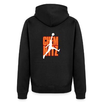 Chemnitz, my city! - Unisex Premium Organic Zip Hoodie - black - Back - Nico (187cm)