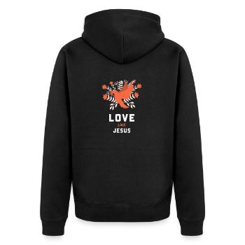 Love Like Jesus - Unisex Premium Organic Zip Hoodie - black - Back - Nico (187cm)