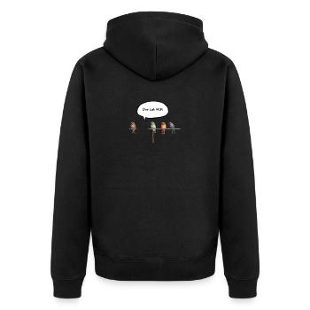 Der hat WiFi - Deutsch - Unisex Premium Bio Zip Hoodie - Schwarz - Hinten - Nico (187cm)