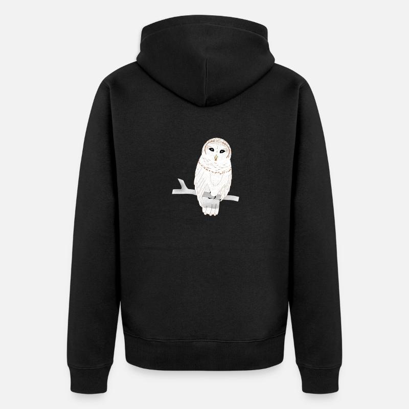 Chouette Effraie - Veste à capuche bio Premium Unisexe - noir