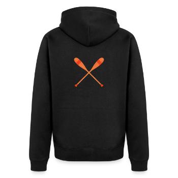 Wassersport - Unisex Premium Bio Zip Hoodie - Schwarz - Hinten - Nico (187cm)