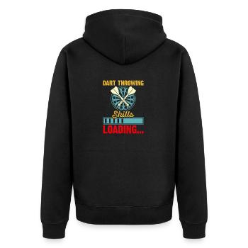 Darts - Dart Throwing Skills Loading... - Unisex Premium Organic Zip Hoodie - black - Back - Nico (187cm)