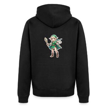 Elf Fantasy Illustration - Unisex Premium Organic Zip Hoodie - black - Back - Nico (187cm)