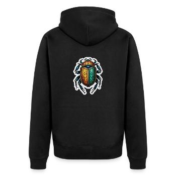 Scarabée Néo Traditionnel - Veste à capuche bio Premium Unisexe - noir - Dos - Nico (187cm)
