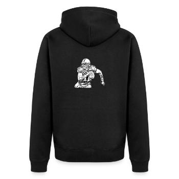 Ballsport - Unisex Premium Bio Zip Hoodie - Schwarz - Hinten - Nico (187cm)