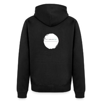 Drôle de dicton - Je ne peux pas me faire descendre bleu - Veste à capuche bio Premium Unisexe - noir - Dos - Nico (187cm)