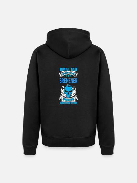 BREMENER - Unisex Premium Bio Zip Hoodie - Schwarz