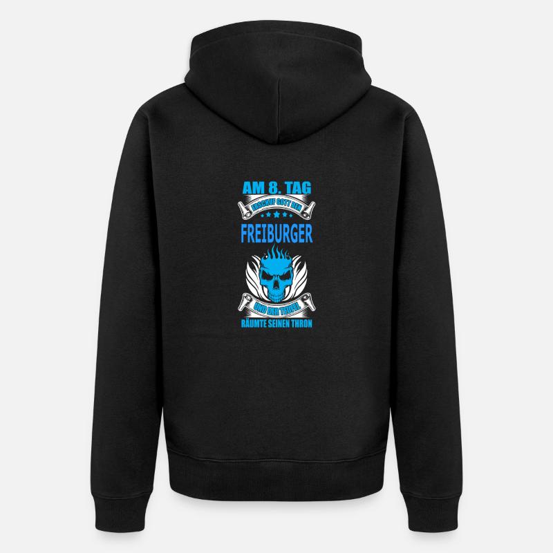 FREIBURGER - Unisex Premium Bio Zip Hoodie - Schwarz