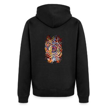 YOU SELECTING / Abstract Art - Unisex Premium Organic Zip Hoodie - black - Back - Nico (187cm)
