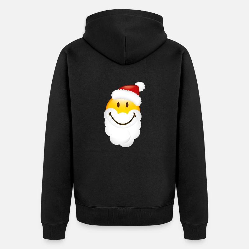 Smiley Glossy Santa - Veste à capuche bio Premium Unisexe - noir