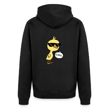 Cool Chick - Unisex Premium Bio Zip Hoodie - Schwarz - Hinten - Nico (187cm)
