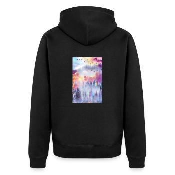 Fantasy-Land - Unisex Premium Bio Zip Hoodie - Schwarz - Hinten - Nico (187cm)
