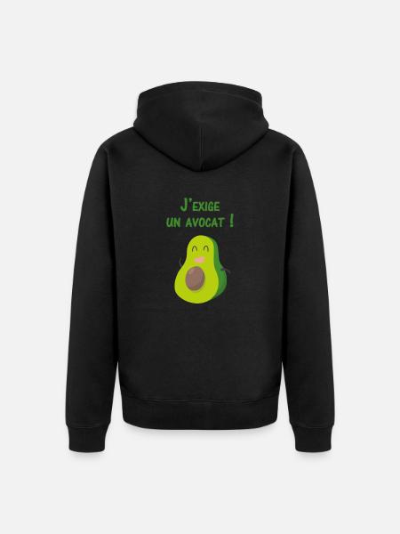 J’exige un avocat - Veste à capuche bio Premium Unisexe - noir