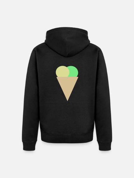 Eis in der Waffel - Unisex Premium Bio Zip Hoodie - Schwarz
