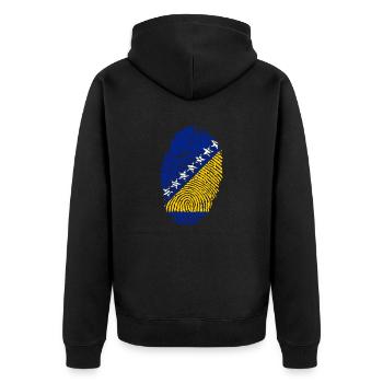 Bosnien und Herzegowina - Unisex Premium Bio Zip Hoodie - Schwarz - Hinten - Nico (187cm)